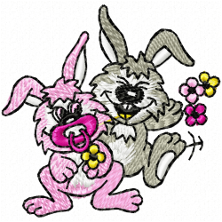 Rabbits Embroidery Design 11 Rabbits Embroidery Design 11